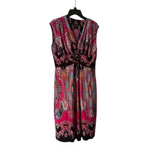 Glamour Y2K Women's Size 14 Floral Black Dress
